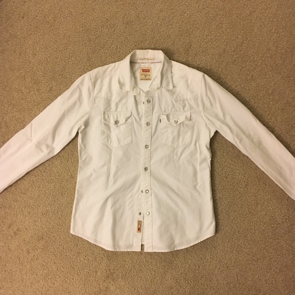 levis white western shirt